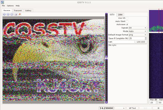 QSSTV 程序，用于解码慢扫描电视信号